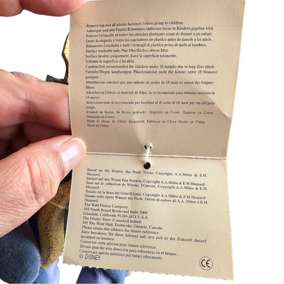 Vintage Disney Store Cupid Eeyore 9” Mini Bean Bag - Picture 6 of 8